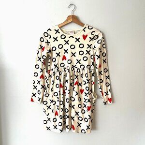 Hanna Andersson XO Valentine's Day Long Sleeve Cotton Dress Girl's Size 12